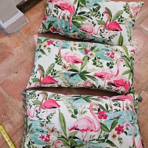 ADORABLE TROPICAL PILLOWS - ONE HAS FRINGE ADDED